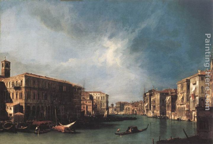 The Grand Canal from Rialto toward the North painting - Canaletto The Grand Canal from Rialto toward the North art painting